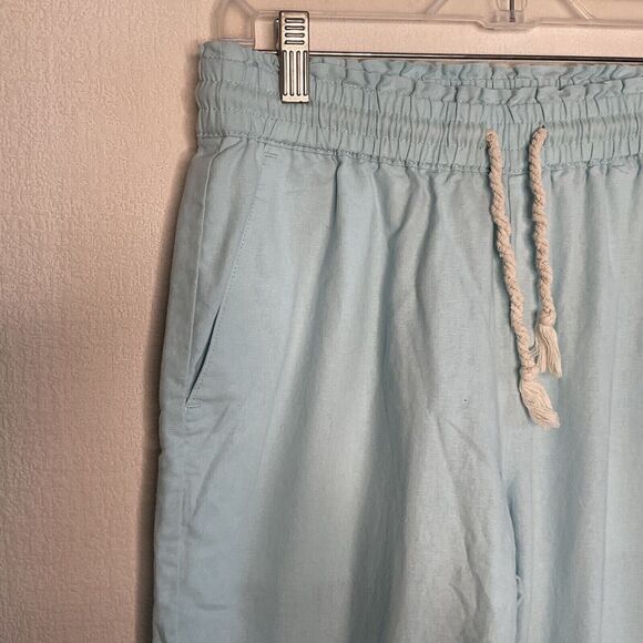 NWT J. Crew Pull On Wide Leg Pants Women Size S Light Blue Cotton/Linen Blend - Picture 6 of 11